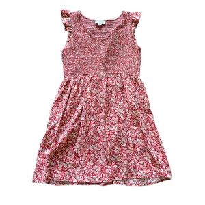 Red and White Floral Mini Dress